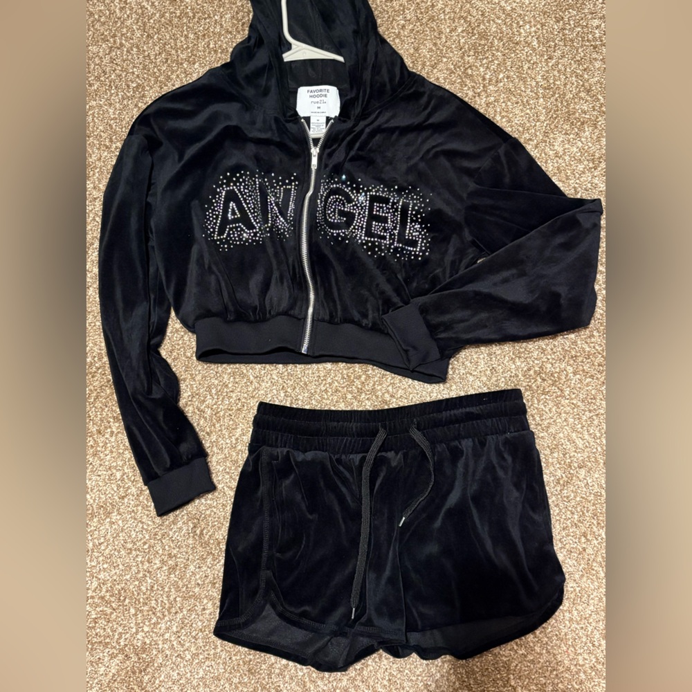 Rue21 Black Velour Matching Set